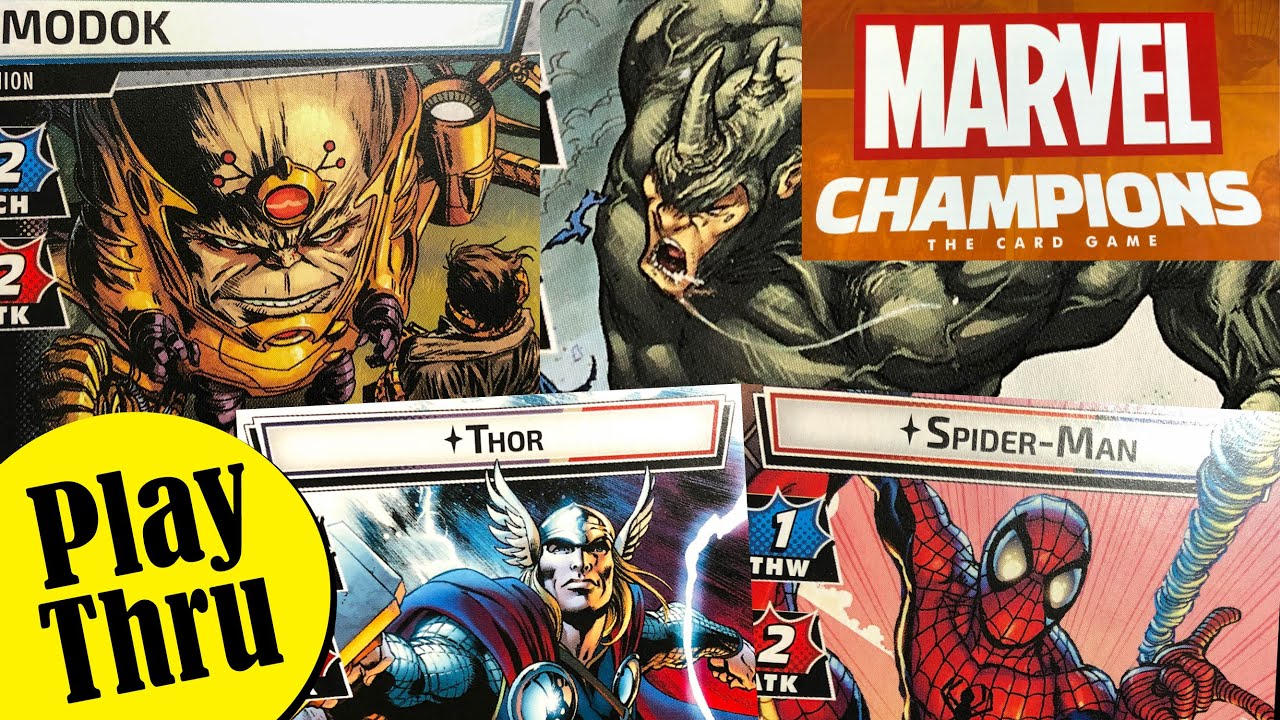 THOR and SPIDER-MAN vs Expert RHINO and MODOK - MARVEL CHAMPIONS Play Through