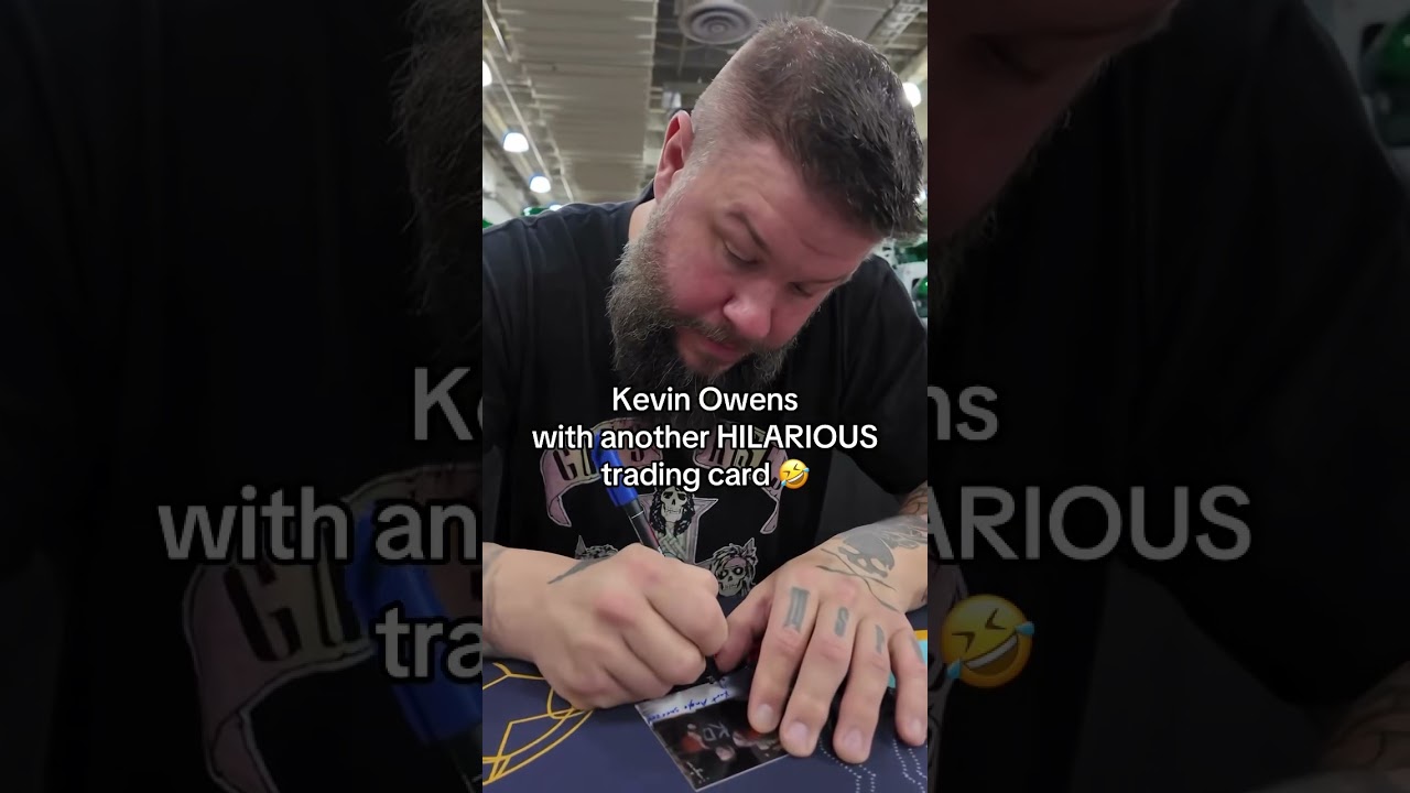 WWE Superstar Kevin Owens writes HILARIOUS message on his trading card 🤣