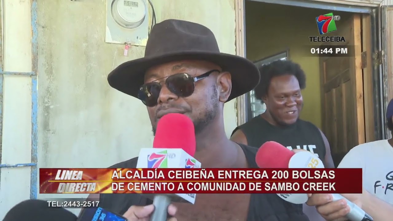 Alcaldía Ceibeña entrega cemento a comunidad de Sambo Creek