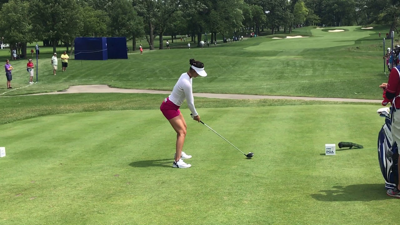 Michelle Wie Routine and Golf Swing - Down the Line - Summer 2017