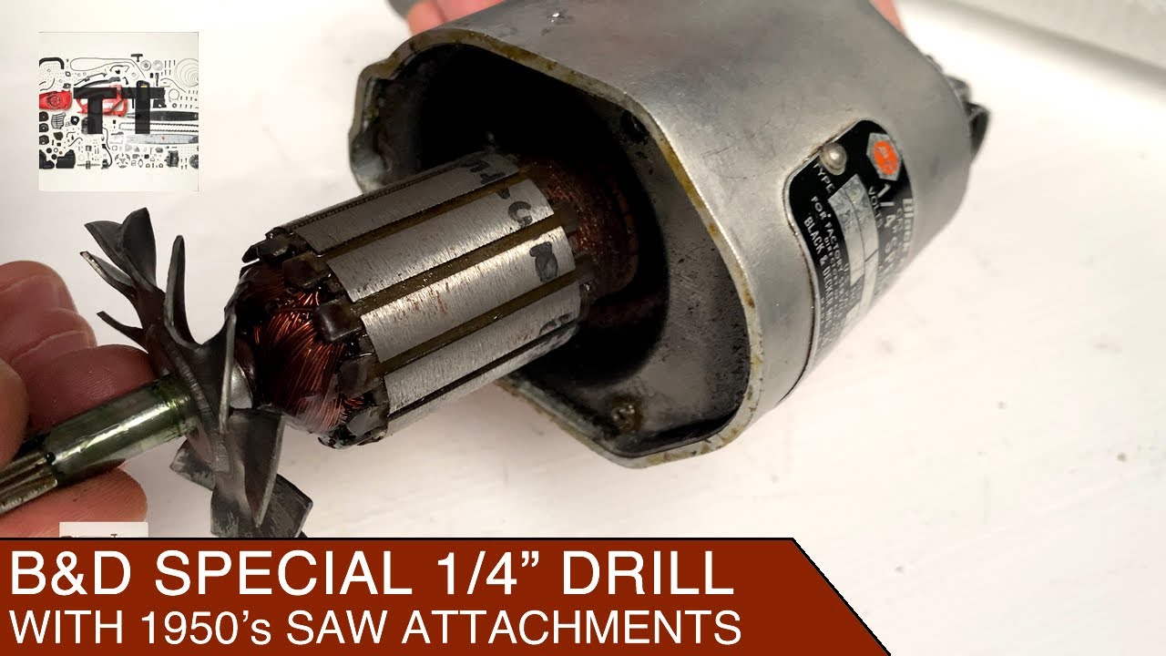 Vintage Black & Decker Drill Restoration With 3 Gorgeous Attachments | Tool Restoration