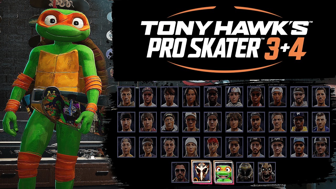 Tony Hawk's Pro Skater 3 + 4 - All Skater (Character) 4K