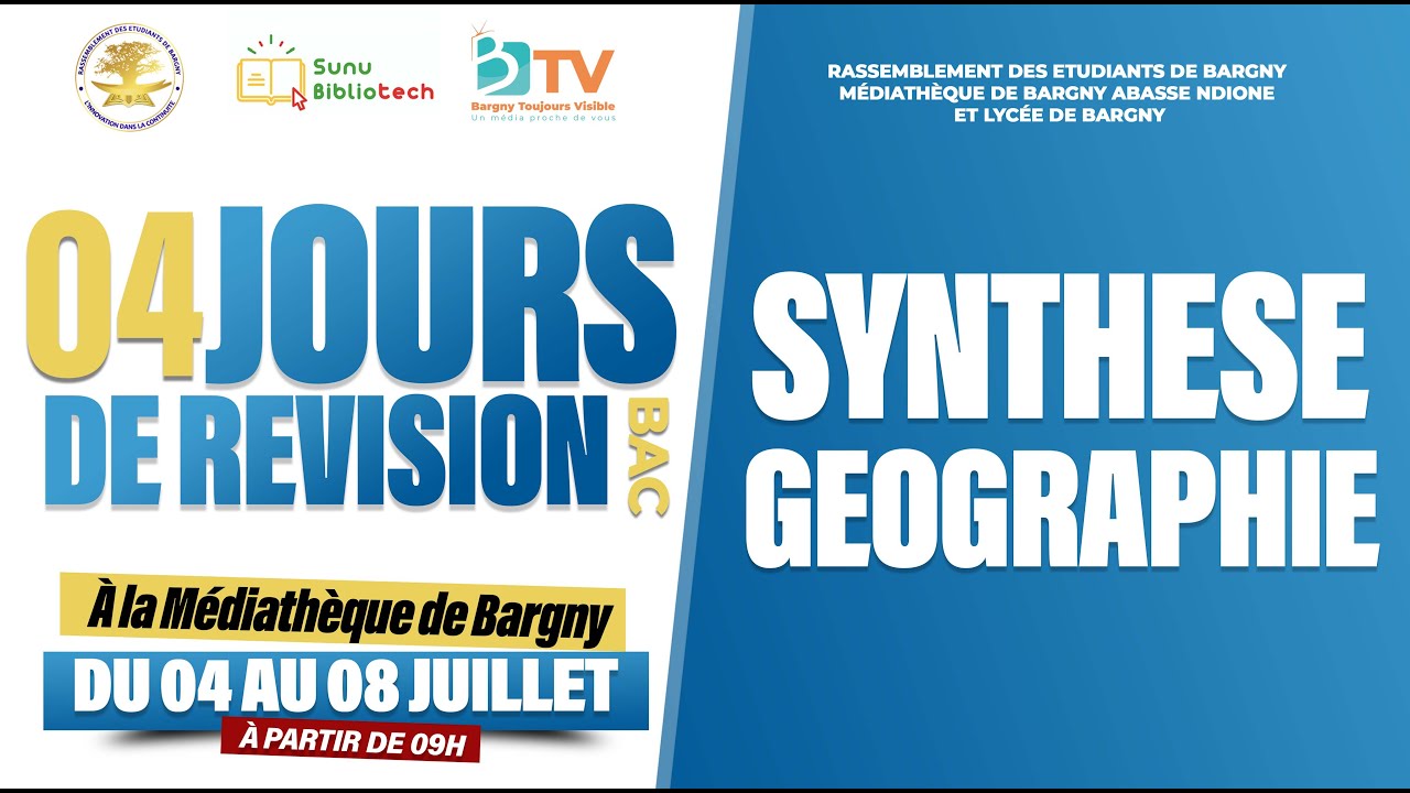 REVISION BAC - ECOUTEZ LA SYNTHESE DE GEOGRAPHIE TERMINALE L (PART 01)