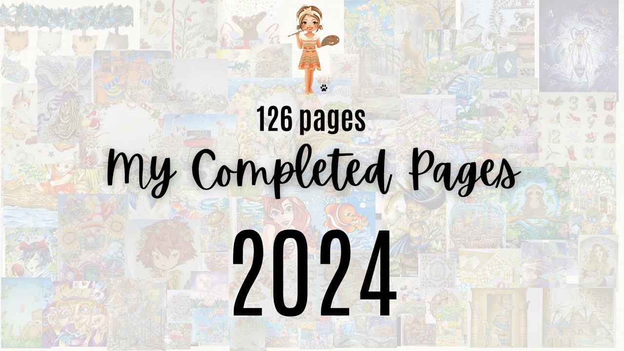 My completed coloring pages in 2024 | 126 pages!