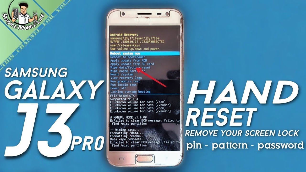 Samsung Galaxy j3 Pro Hand reset || password, pin, pattern unlock easily || Service Mobile Life