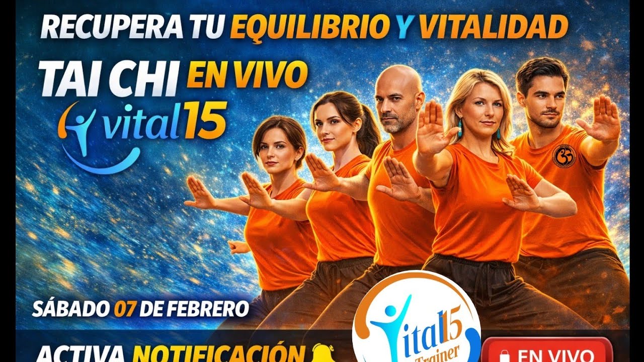 15 minutos de Tai Chi para recuperar equilibrio, vitalidad y salud (EN VIVO)