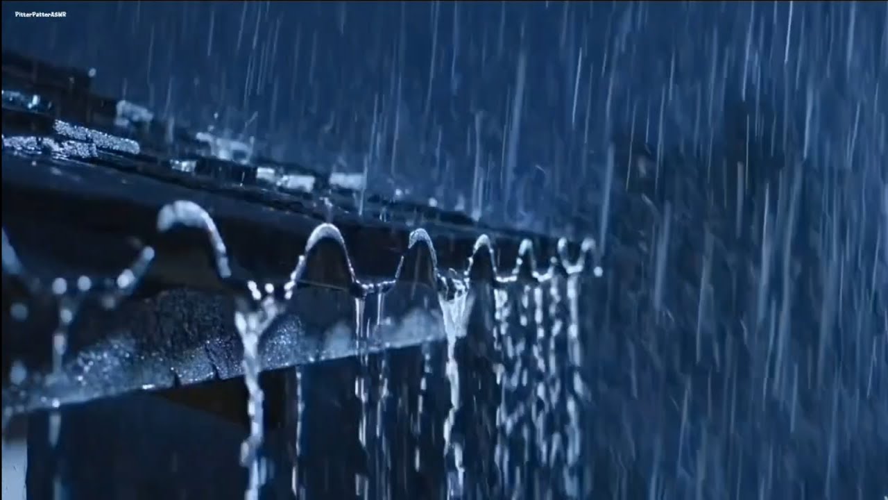 Rain on the Roof at Night 🌧️ Steady Rain Sounds with Thunder for Deep Sleep | PitterPatterASMR