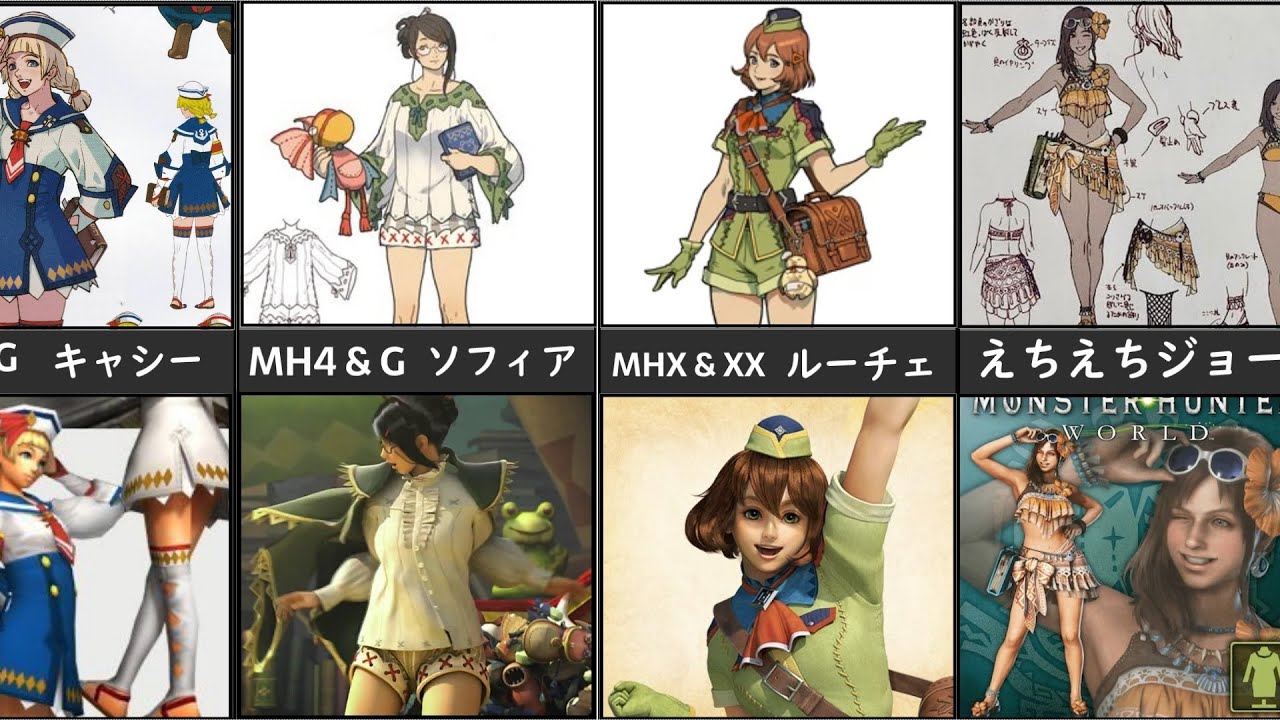 【歴代モンハン】受付嬢のイラストと実物を比較！どっちがすこ？【モンスターハンター】