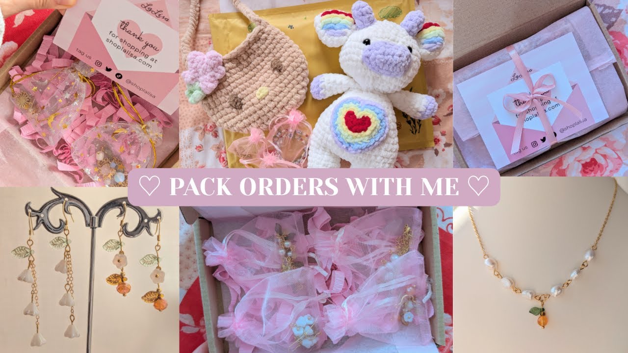 the BIGGEST order packing video I've made so far (aesthetic handmade products)