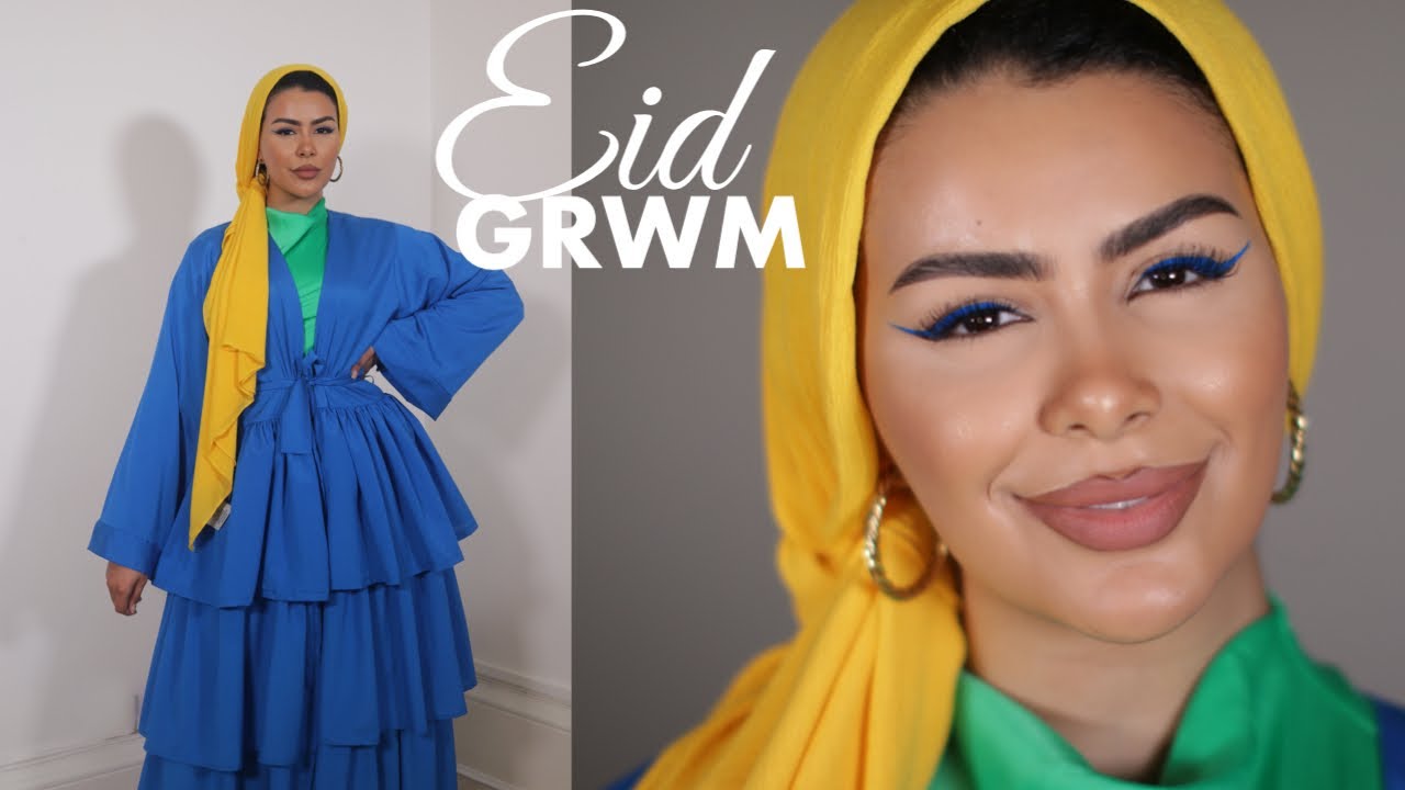 Bright colours Abaya Eid Get Ready With Me Makeup + Outfit
