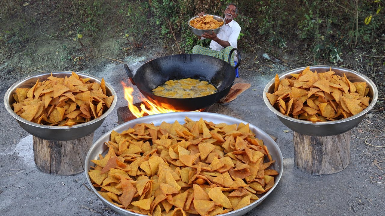 Nacho Chips Snacks Recipe | Nachos Corn Tortilla Chips | Makki ke Chips by Grandpa