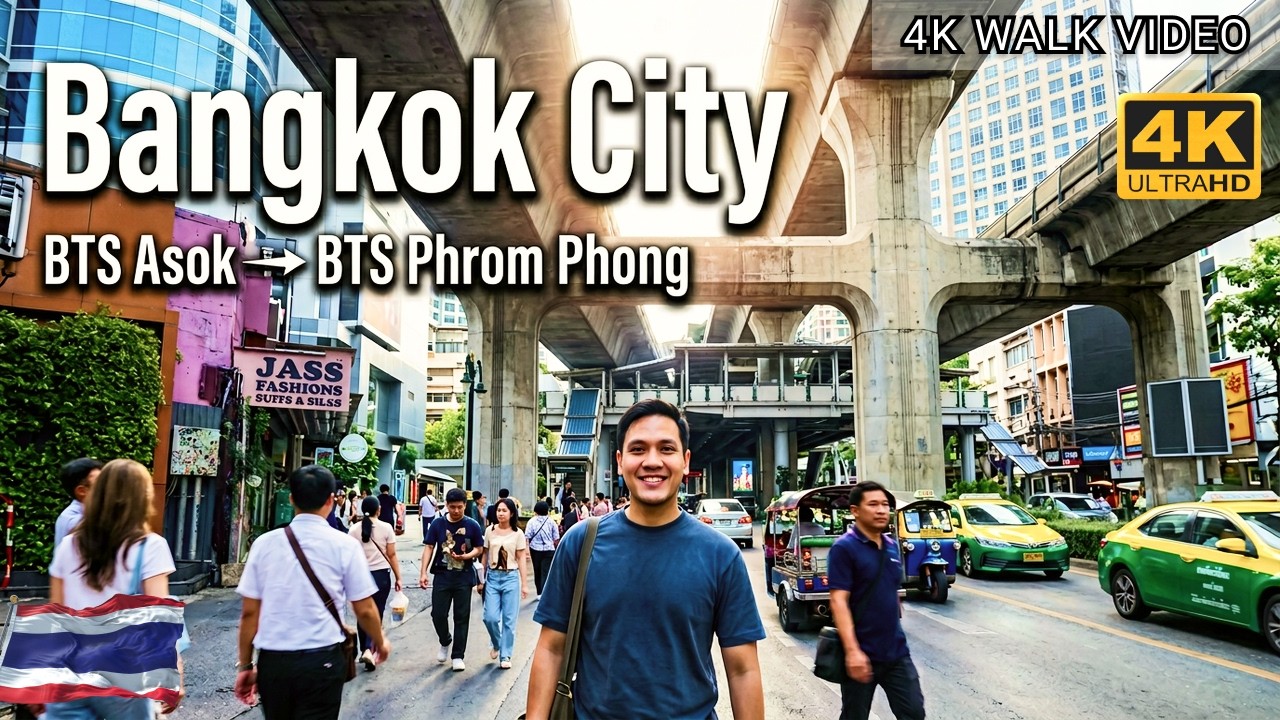 [4K HDR] Bangkok Downtown | BTS Asok - BTS Phrom Phong | Bangkok Street Walk 2026