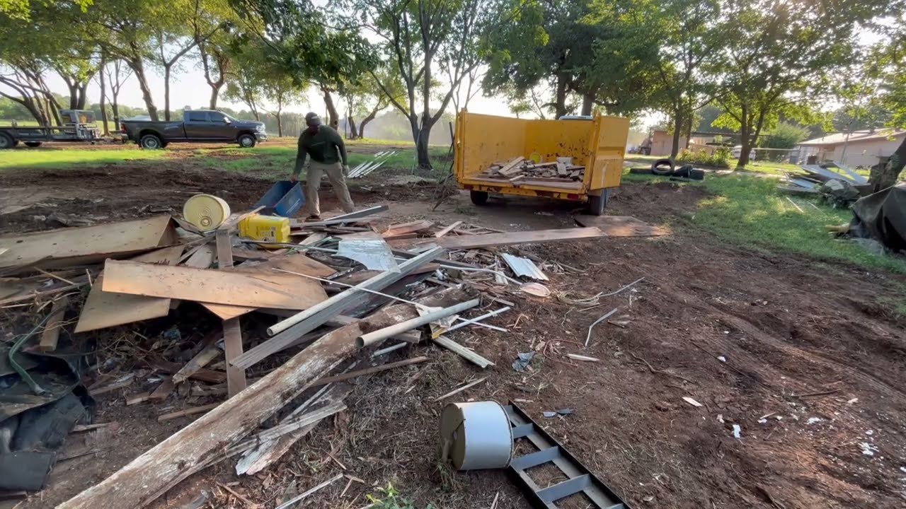 Backyard junk removal in Colleyville, Texas!!