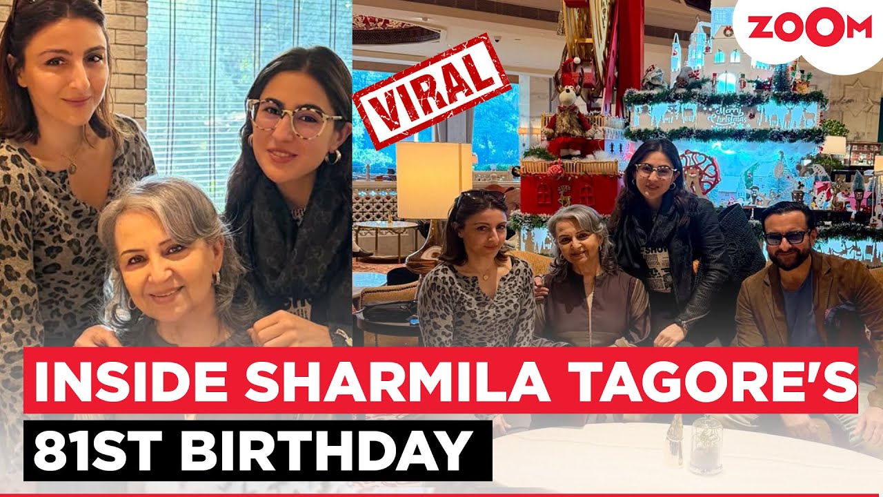 INSIDE Sharmila Tagore's 81st birthday celebration; Sara Ali Khan, Saif Ali Khan, Soha Ali Khan join