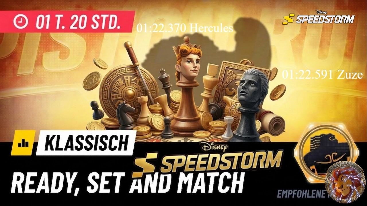#disneyspeedstorm | 01:22.591 Zuze | 01:22:370 Hercules | Current Top 10 Runs | Ready, Set & Match
