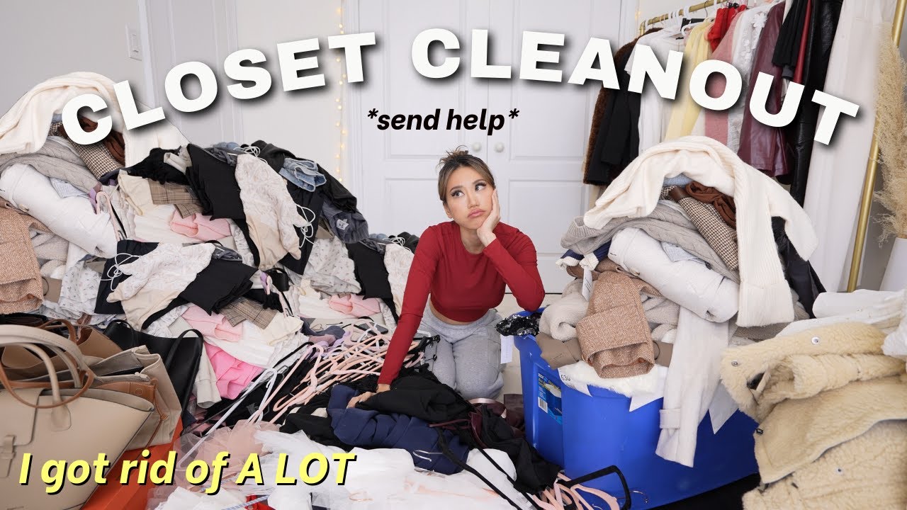 EXTREME CLOSET CLEAN OUT / DECLUTTER + ORGANIZE WITH ME *send help*