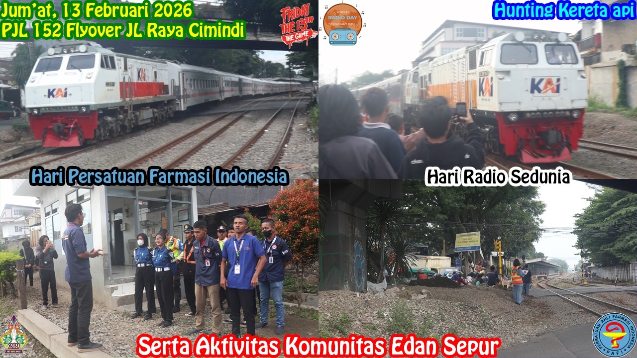 Hunting Kereta api Plus aktivitas Komunitas Edan Sepur di PJL 152 Flyover Cimindi