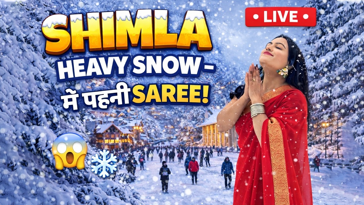 Heavy Snow में Shimla में पहनी Saree ❄️ | Shimla & Kufri Full Vlog | Just Dreamy Girl