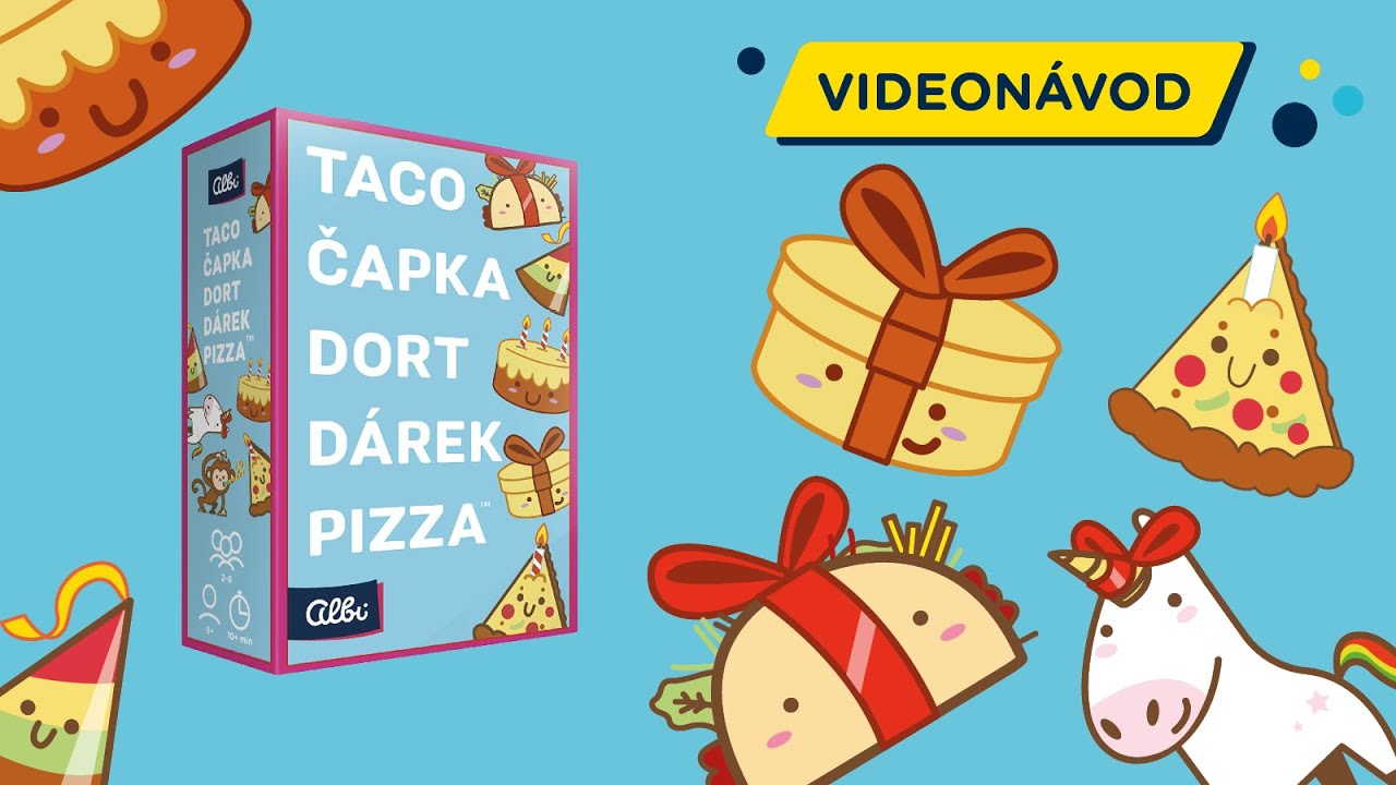 Taco, čapka, dort, dárek, pizza - videonávod