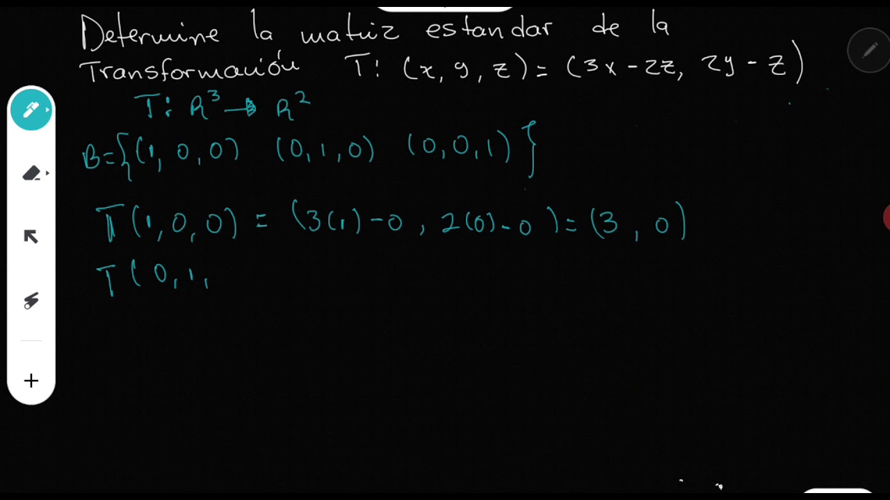 Matriz estándar de una transformación lineal