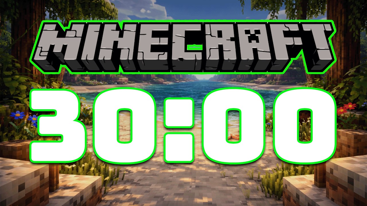 30 Minute Minecraft Timer ⛏ Relaxing Lofi for Focus 🎧 Classroom Safe