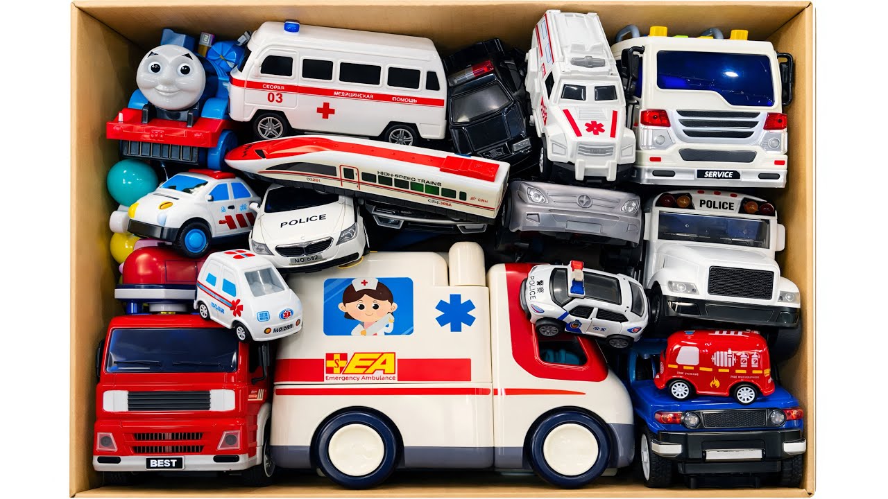 消防車・パトカー・救急車がサイレンでファンタジー列車に変身！大冒険 ☆ | Fire Truck, Police & Ambulance Turn into Fantasy Trains!