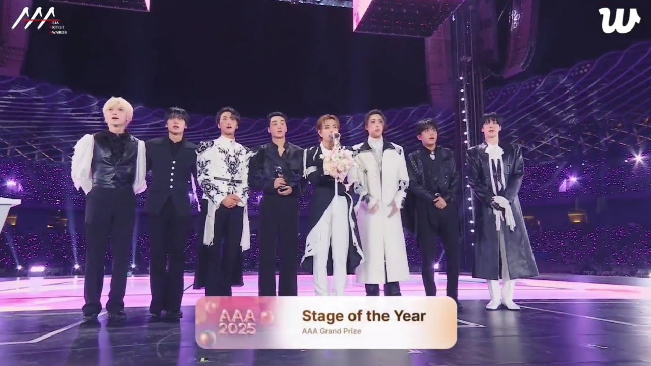 [ENG] #ATEEZ 'Stage of the Year Award' (Daesang) Acceptance Speech at 2025 Asia Artist Awards 🏆
