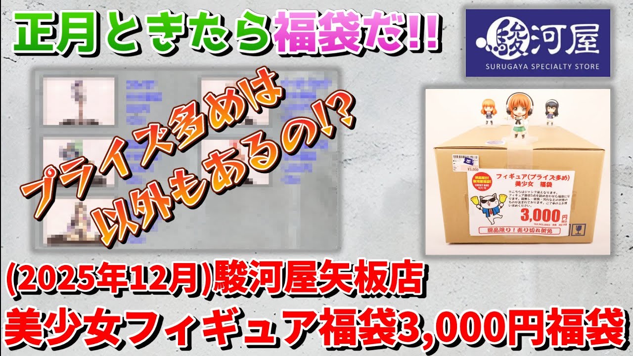 【2025年12月】駿河屋矢板店美少女フィギュア3,000円福袋開封動画(Anime Figure　Lucky bag unboxing)