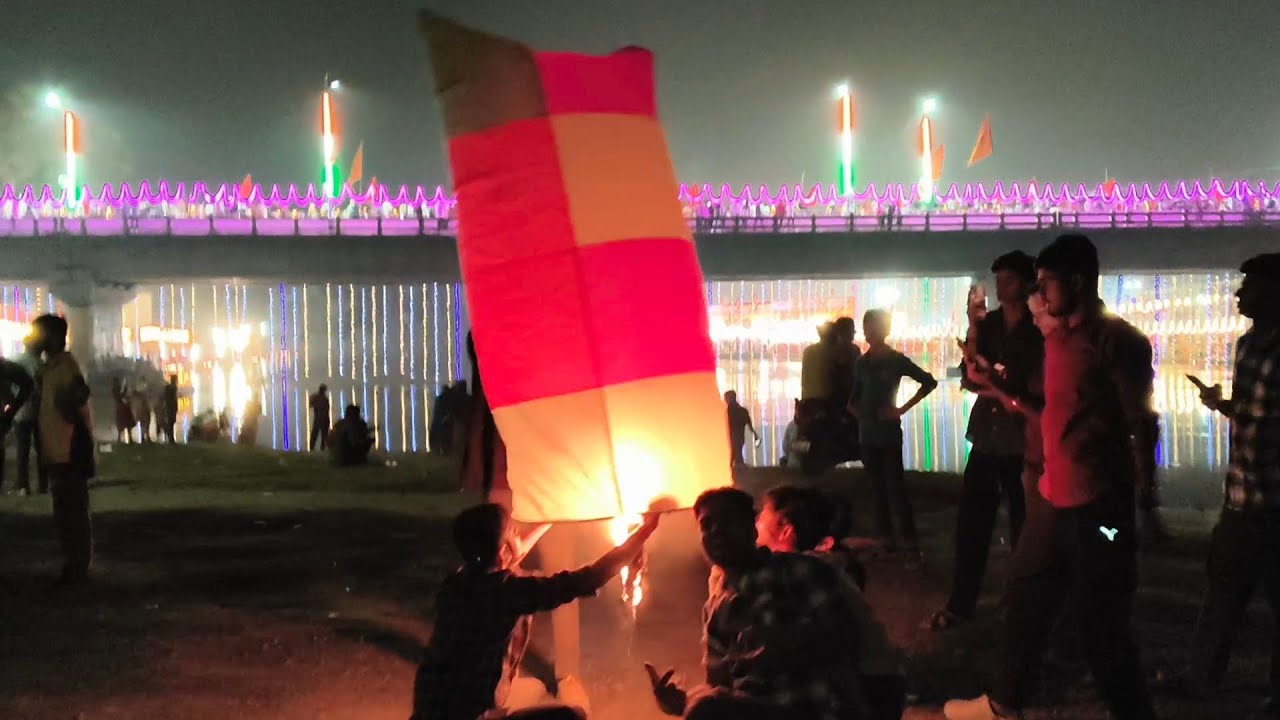 #gangaaarti or hmara ।। Hot air balloon ।। 🫡#rahulkashyapvlogs #purnea #kashi #devdiwali 