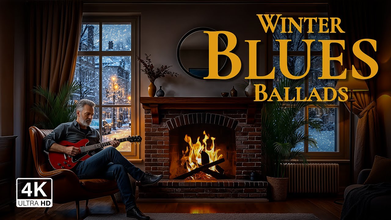 Winter Night Baritone Blues ❄🔥 Deep Vocal Ballads for Snowy Evenings 🥃 4K Video