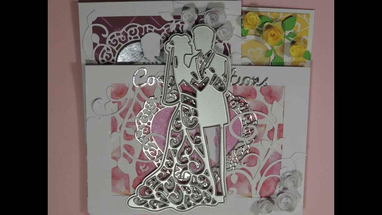 Wedding Card using Dies 3 Ideas for Card Making  كارت تهنئة بالزواج #cardmaking #aliexpress