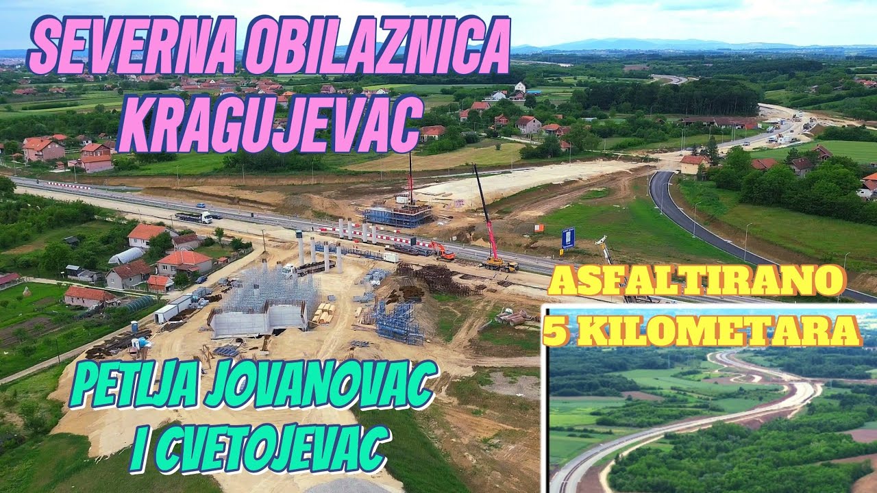 Kragujevac Severna obilaznica nova petlja preko puta ka Kg,Jovanovac i Cvetojevac asfalt 5 kilometar