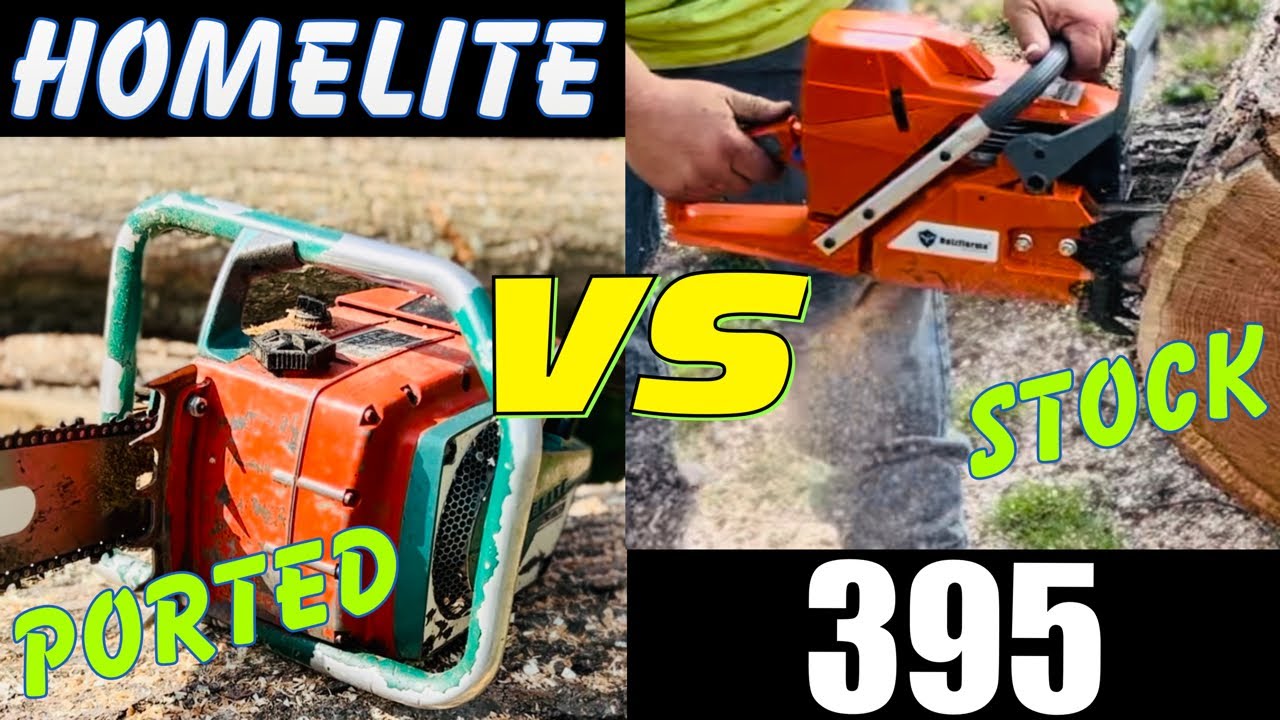 Ported Homelite VS Stock 395 Chainsaw!  Can A Ported Chainsaw Keep Up?