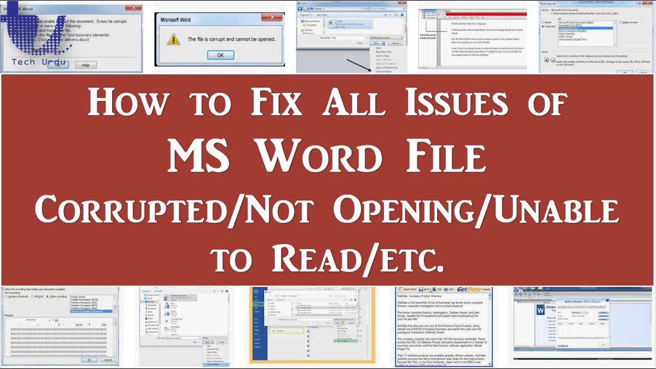 How to Fix All Issues of MS Word File Corrupted/Not Opening/Unable to Read/etc [Urdu/Hindi/English]