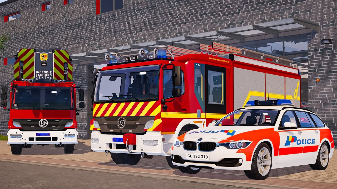 Emergency Call 112 – Geneva Police & Fire Brigade on Duty! 🚓🚒🔥 4K Ultra Realistic Simulation