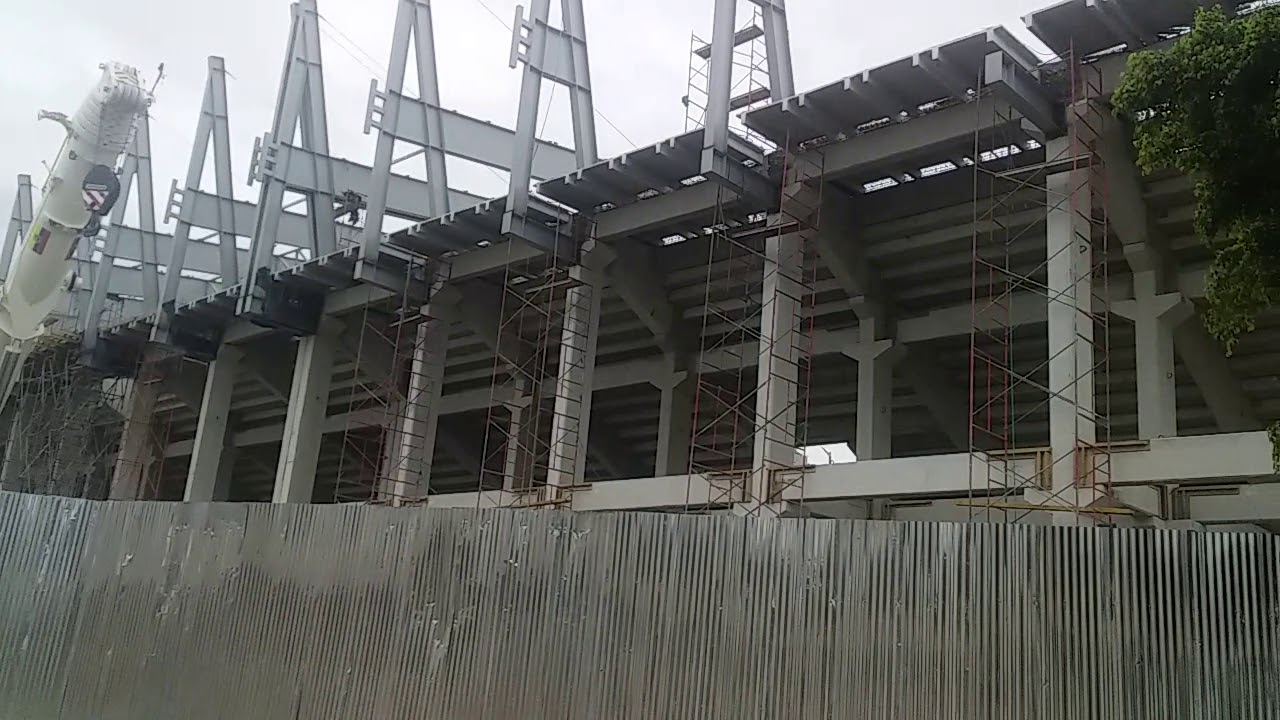 Construccion de la nueva tribuna estadio jocay