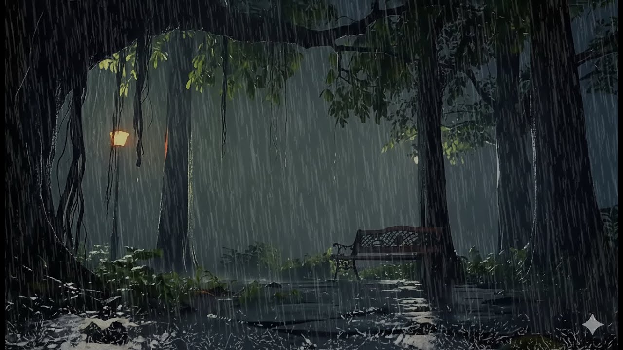 HEAVY RAIN at Night for Deep Sleep – Long Rain Ambience for Insomnia and Calm Mind