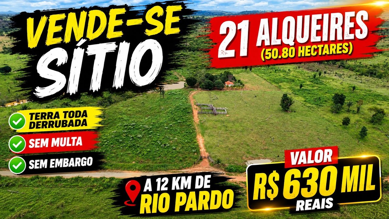 Vende-se | 21 Alqueires | Rio Pardo Distrito de Porto Velho/Rondônia