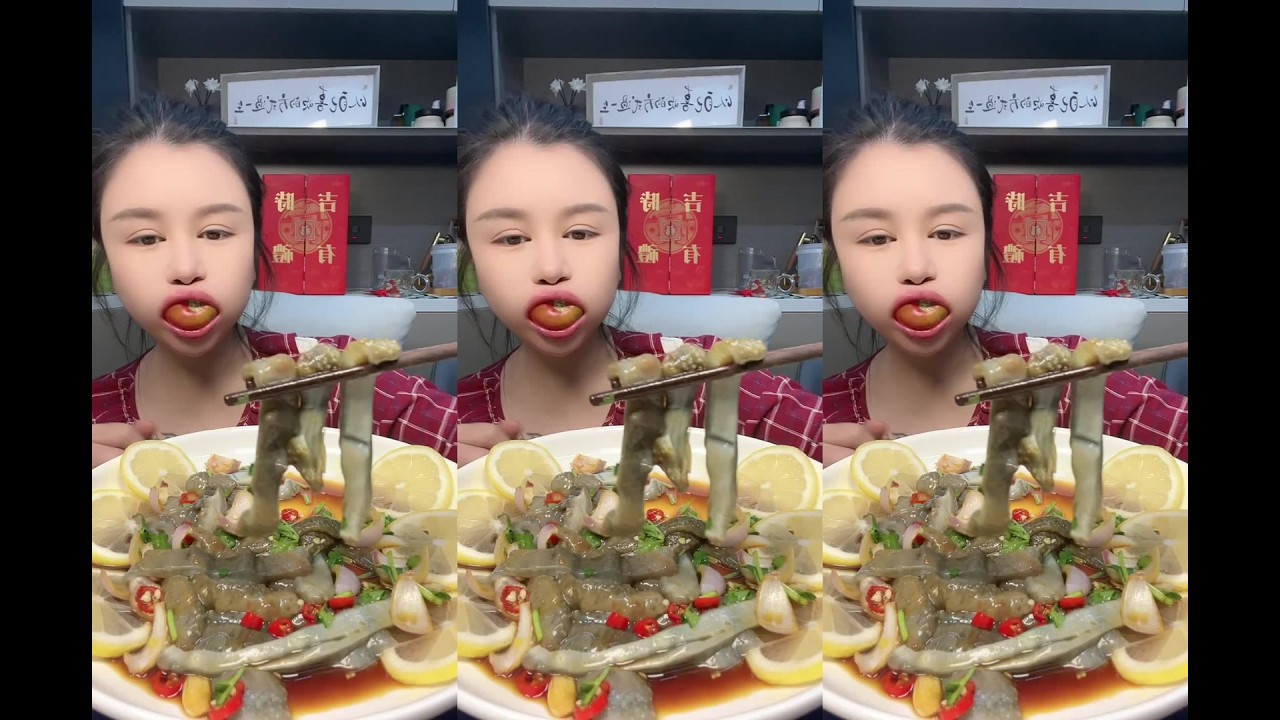 CHINESE MUKBANG SWEETFOOD,CAKE EATING SHOW EATING SPICY NOODLES MeatMingleSister