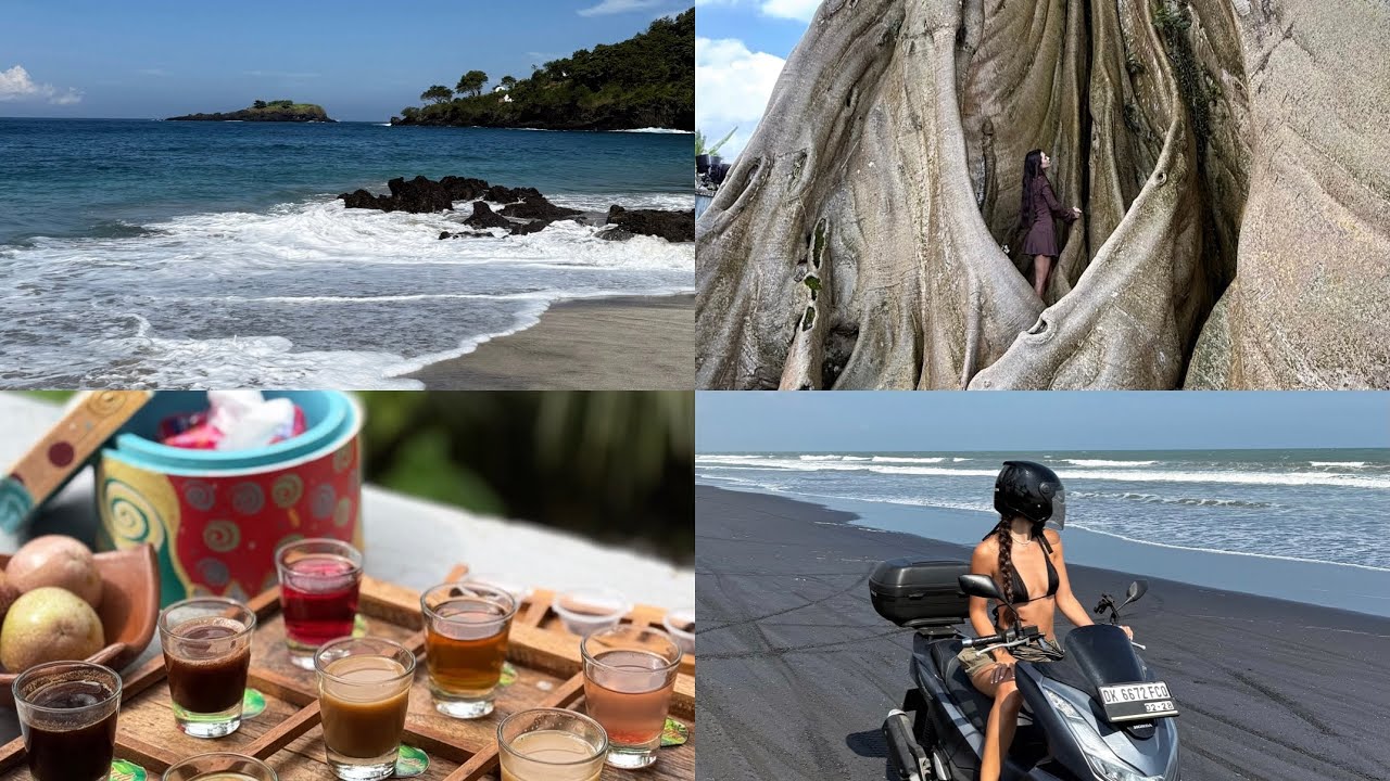 БАЛИ ИЮНЬ 2025 // часть 5 // дегустация кофе Лювак, пляж Вирджин, Пантай Пасют, 700-летрее дерево 🌳