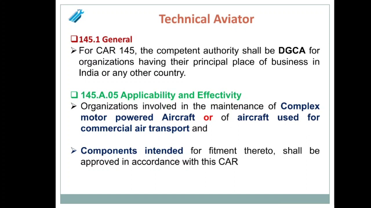 CAR 145 - General | Maintenance Organisation #aircraft #ame #dgca #aviation #module10 #aeroplane