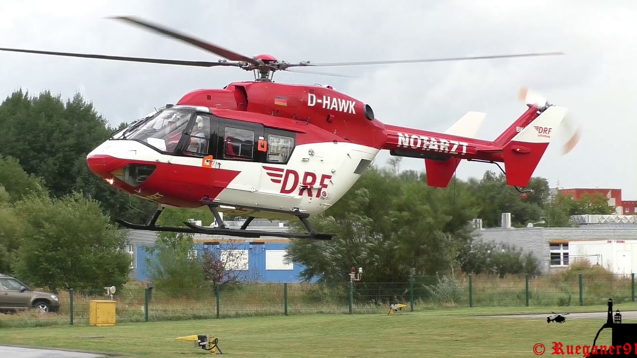 [HD] Bk 117 Christoph 47 Alarmierung ,Start und Landung am Klinikum Greifswald