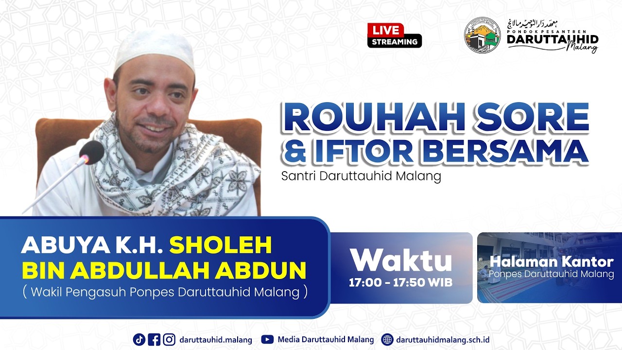 🔴LIVE... Rouhah Sore Bersama K.H Abuya Sholeh bin Abdullah Abdun, 28/02/2026