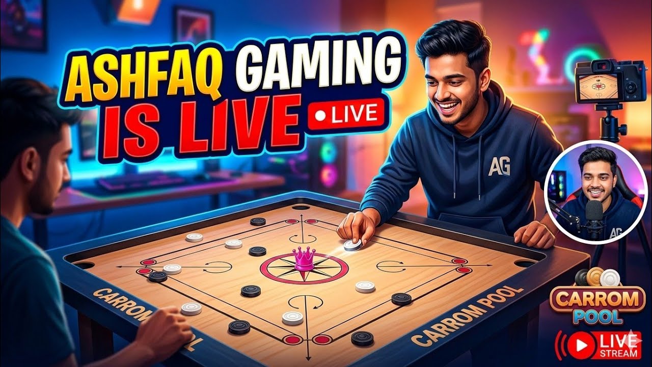 Ashfaq gaming  is live 🛑 carrom disc pool auto gameplay 🎮