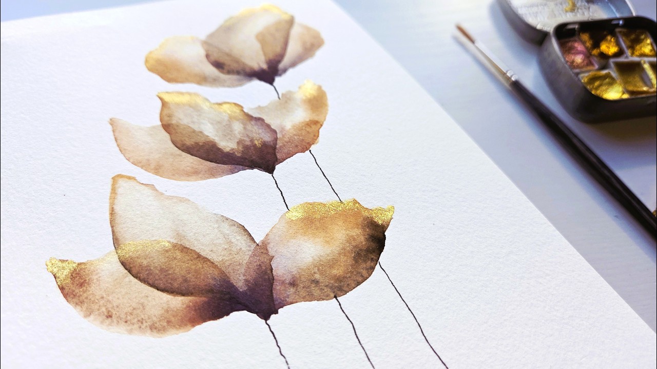 How to Paint magical Transparent Layered Flowers in Watercolor
