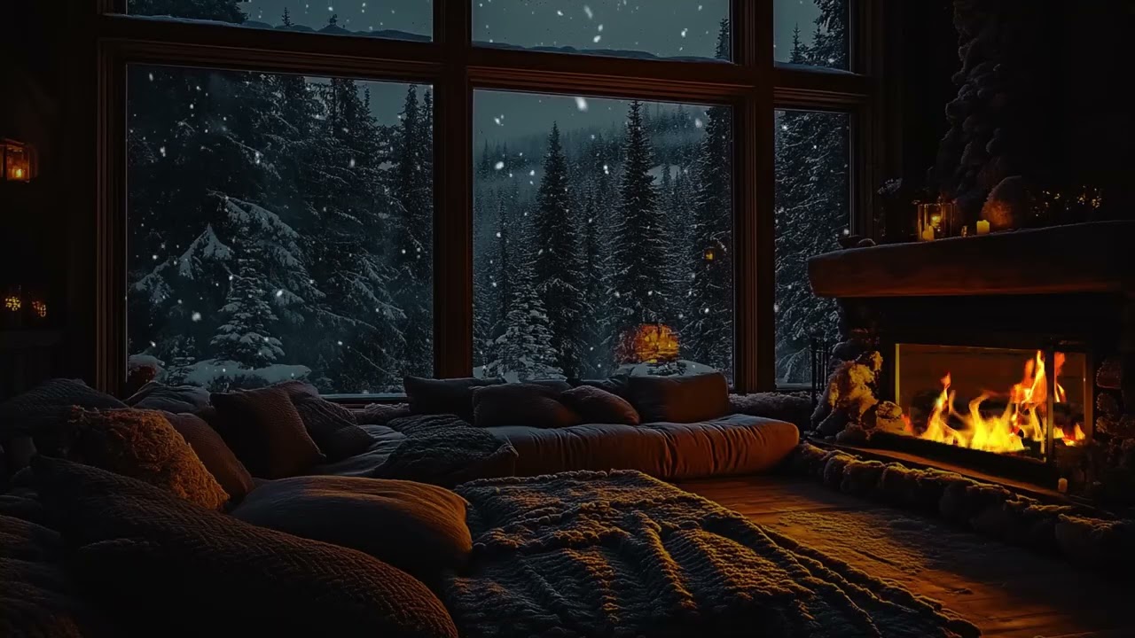 Winter Cabin Sleep Sounds: Snowfall and Fireplace Ambience for Deep Rest