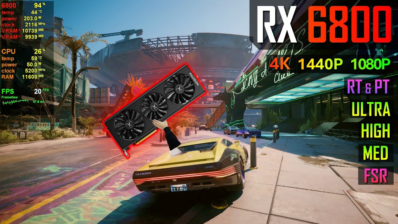 RX 6800 16 ГБ &mdash; Киберпанк 2077