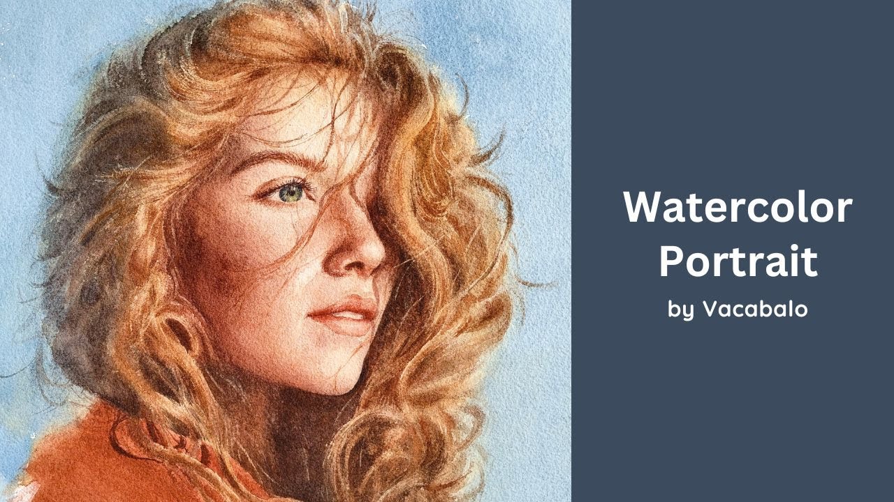How to paint soft hair in watercolor - Watercolor portrait painting tutorial