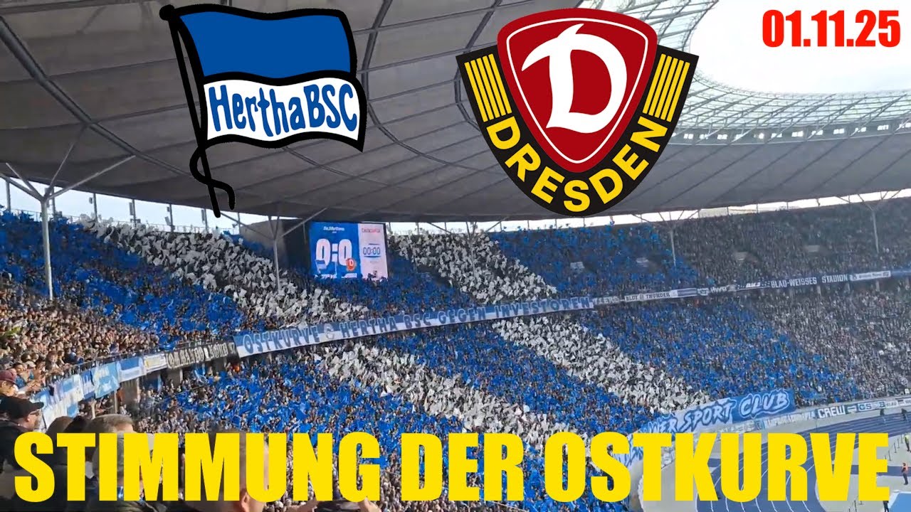 WAHNSINNSSTIMMUNG bei RISIKOSPIEL! Hertha BSC 2:0 Dynamo Dresden STIMMUNG DER OSTKURVE 01.11.25