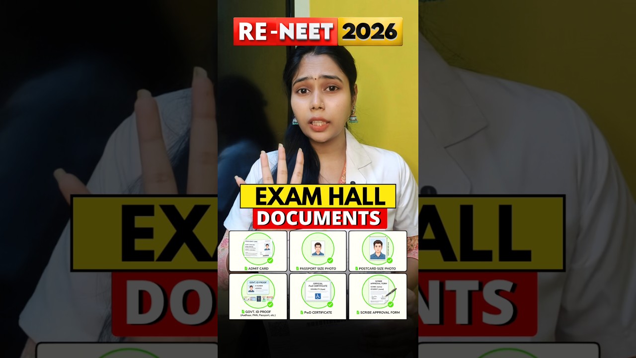 MUST CARRY DOCUMENTS to RE-NEET EXAM HALL😱 #neet2026 #neet #exam #update #viral